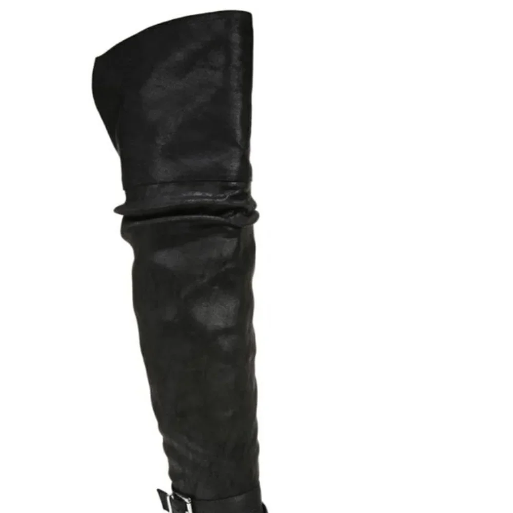 W315-A Black Jada High Shaft Slouch Boots 5 M